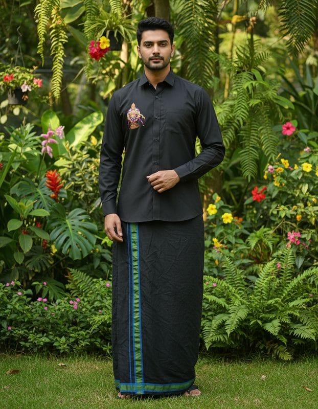 Ayyappa Special Print Shirt Full Sleeves